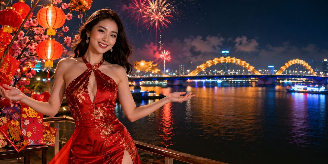 Khung cảnh đèn lồng Đà Nẵng lung linh gợi lên không khí lễ hội sôi động
